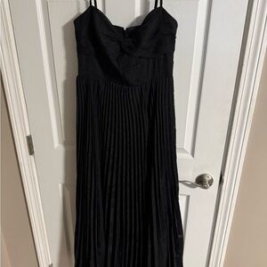 Azazie Black Pleated Dress